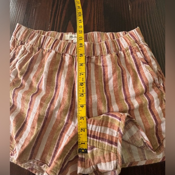 Madewell | Linen-Cotton Pull-On Shorts | Rainbow Stripe | Women’s Size Small - Picture 11 of 13